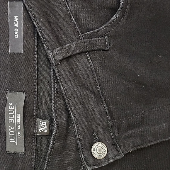 Juudy Blue Dad jeans with cross over Waist Black Blokecore  Size 3/26 - Picture 4 of 14